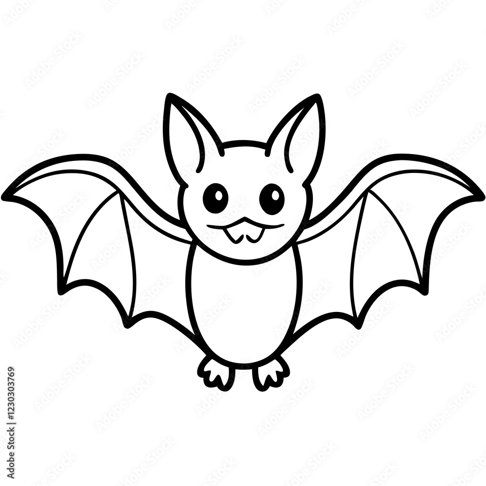Cute Black Vector Bat Line Art Black Vector Silhouette Cartoon Illustration Cute Black Vector Bat Line Art Black Vector Silhouette Cartoon Illustration