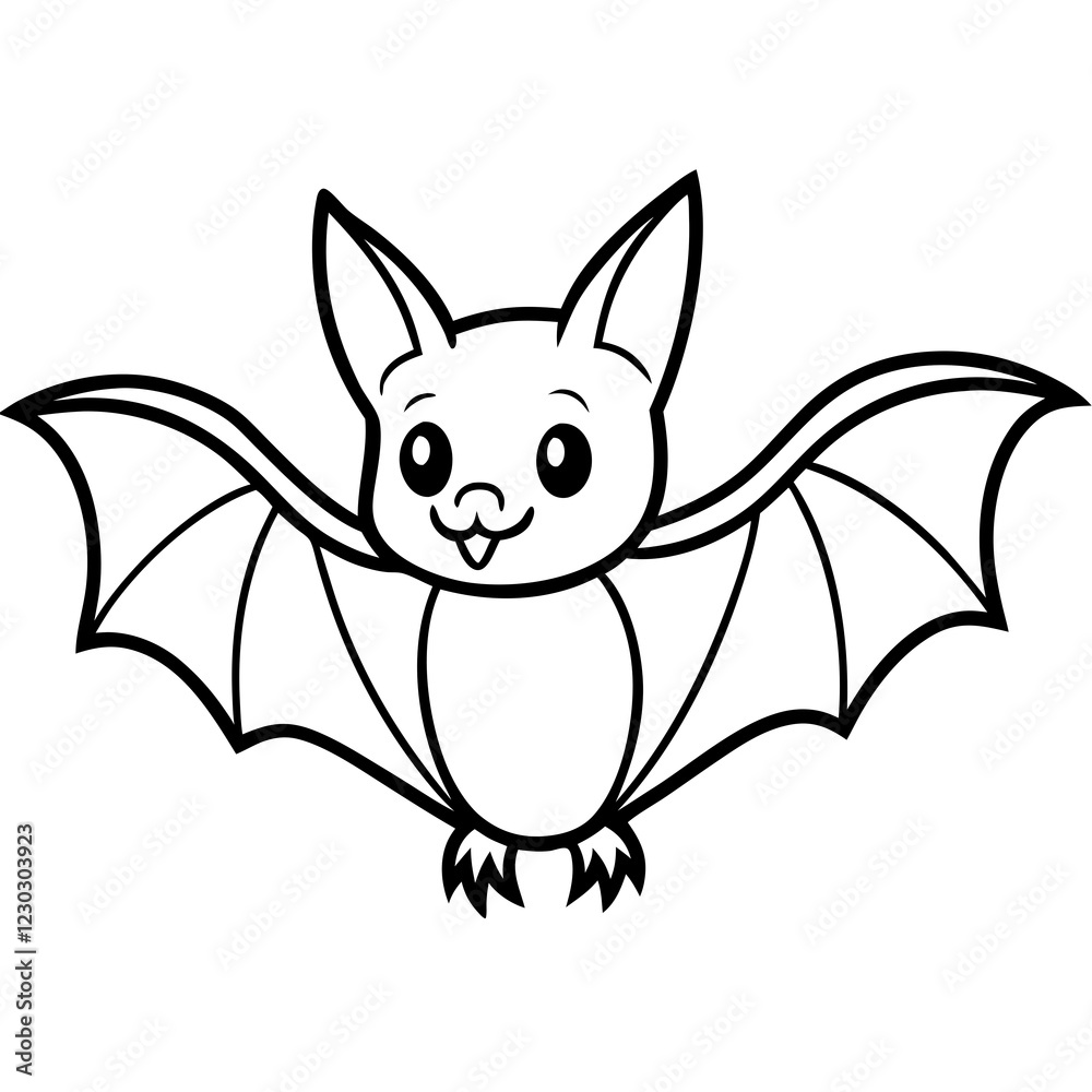 Cute Black Vector Bat Line Art Black Vector Silhouette Cartoon Illustration Cute Black Vector Bat Line Art Black Vector Silhouette Cartoon Illustration