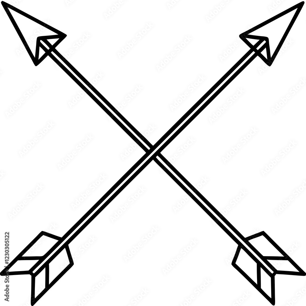 Decorative Crossed Arrows Icon Design Decorative Crossed Arrows Icon Design