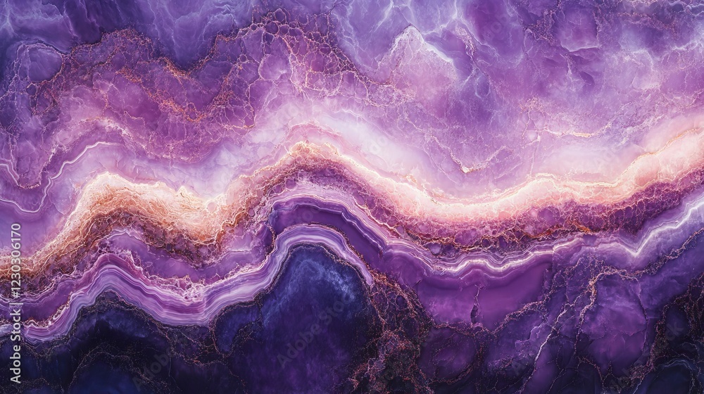 Fototapeta premium Captivating Purple and Gold Abstract Painting Showcasing Dynamic Swirls and Vivid Colors Creating an Emotional and Thought-Provoking Visual Experience for Art Enthusiasts and Collectors