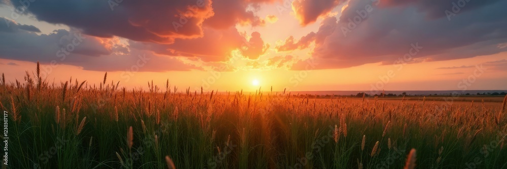 Tall Pampa grass amidst a cloudy sky at sunset, grass, pampa Tall Pampa grass amidst a cloudy sky at sunset, grass, pampa