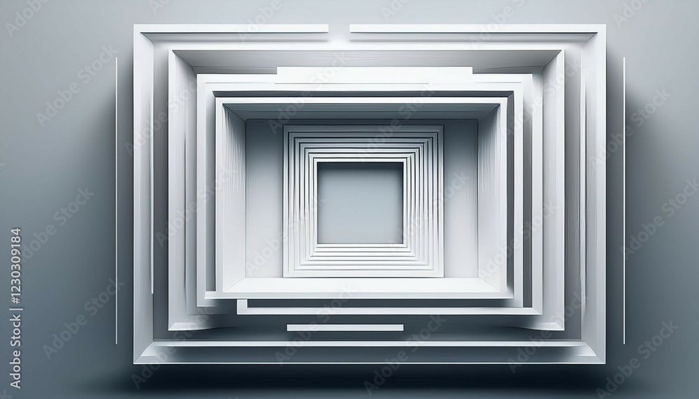 abstract white square nested frames minimalist geometric design abstract white square nested frames minimalist geometric design