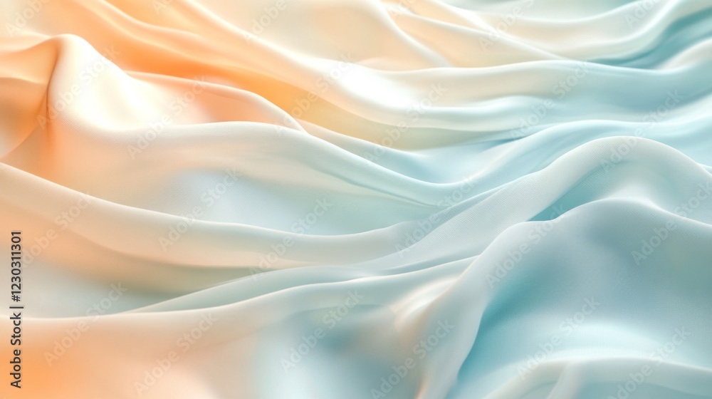 Obraz premium Soft Pastel Fabric Draped in Elegant Waves
