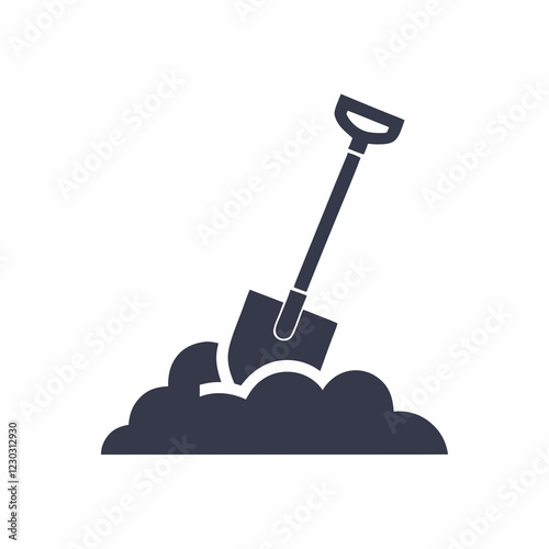 Shovel Digging Soil Vector Icon