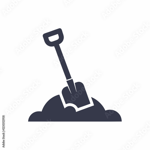 Shovel Digging Soil Vector Icon