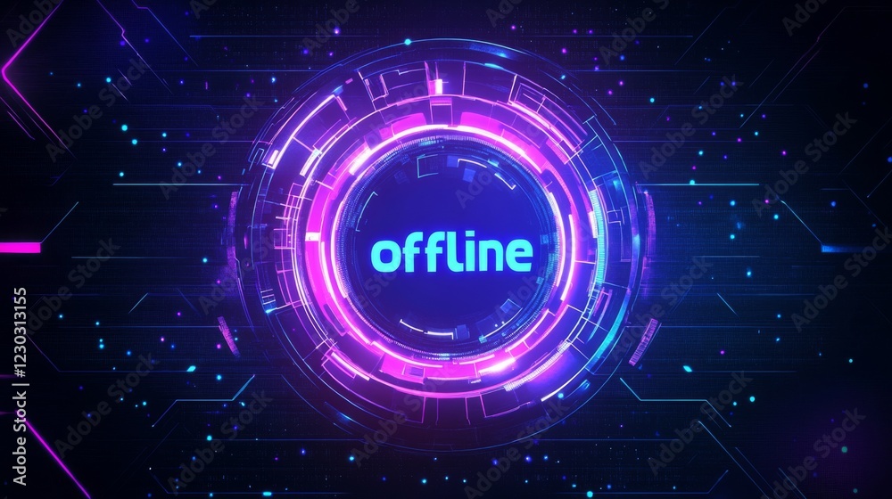 Fototapeta premium Dynamic Futuristic Technology Design with Glowing Neon Lines