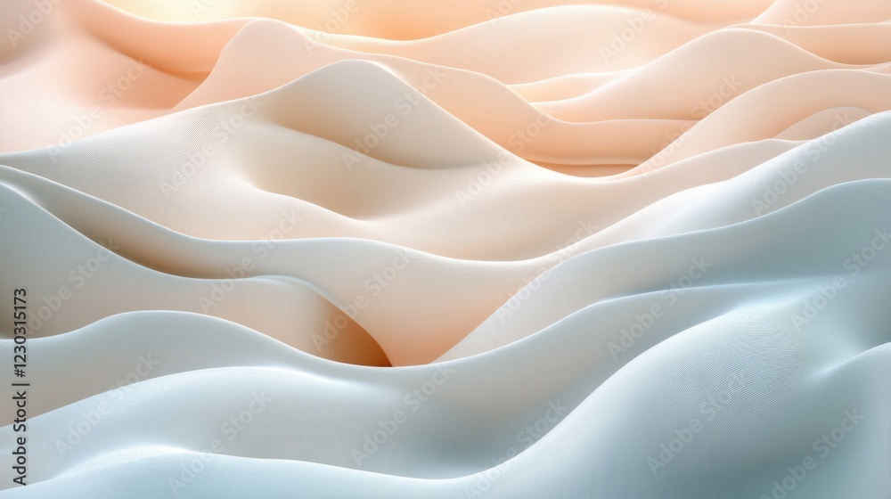 Fototapeta premium Abstract Draped Fabric with Pastel Color Gradient