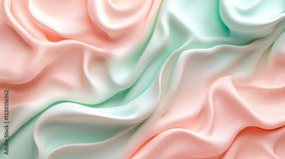 Obraz premium Soft Pastel Fabric Texture Background with Flowing Waves