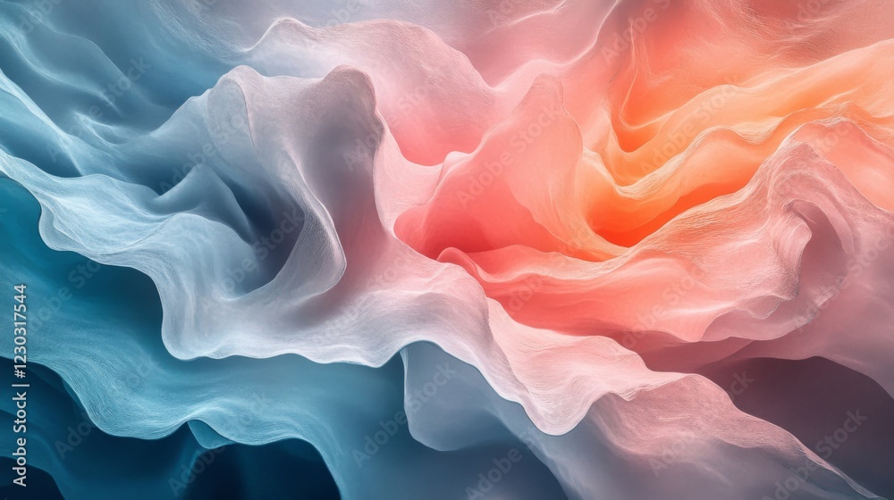 Obraz premium Abstract Draped Fabric Texture in Soft Pastel Shades