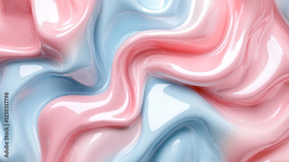 Abstract Pink and Blue Swirling Cream Texture Abstract Pink and Blue Swirling Cream Texture
