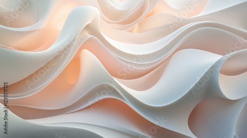 Wallpaper Mural Soft Cream Waves Abstract Background Texture Torontodigital.ca