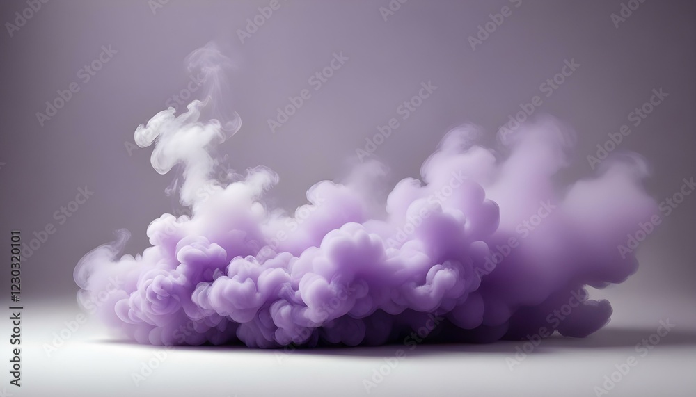 Fototapeta premium Humo o niebla de color púrpura espeso que llena el encuadre, creando una atmósfera siniestra y misteriosa