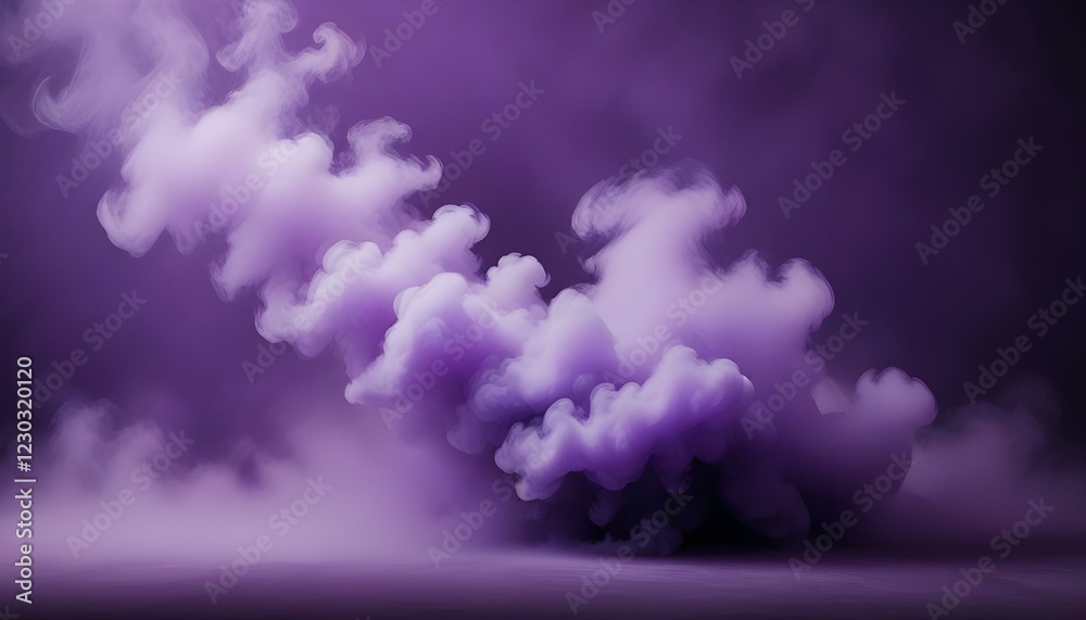 Humo o niebla de color púrpura espeso que llena el encuadre, creando una atmósfera siniestra y misteriosa Humo o niebla de color púrpura espeso que llena el encuadre, creando una atmósfera siniestra y misteriosa
