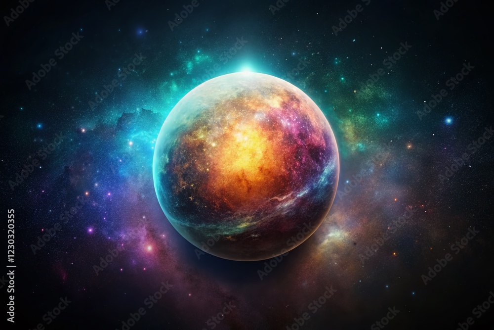 Obraz premium Minimalist Galaxy: Cosmic Dust and Nebulae in Deep Space