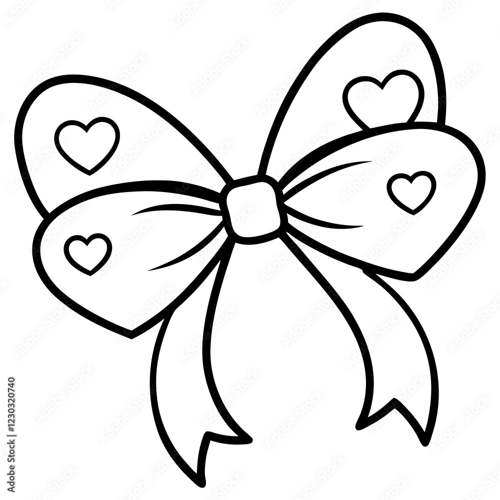 Elegant Heart Bow Line Drawing Elegant Heart Bow Line Drawing