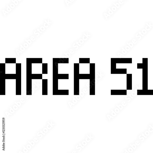 Pixelated alien icon. Area 51 sign. Alien face symbol 