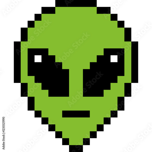 Wallpaper Mural Pixelated alien icon. Area 51 sign. Alien face symbol  Torontodigital.ca