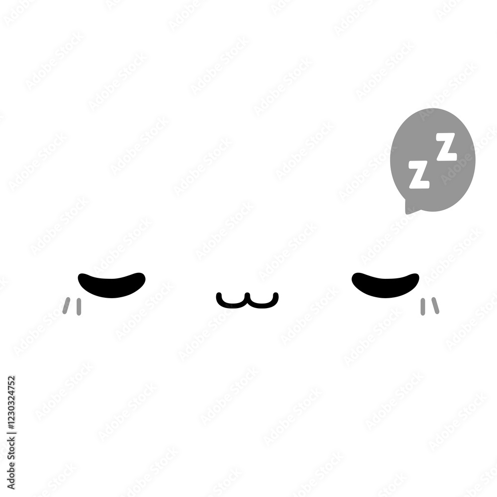Cute sleeping cat face anime vector art Cute sleeping cat face anime vector art