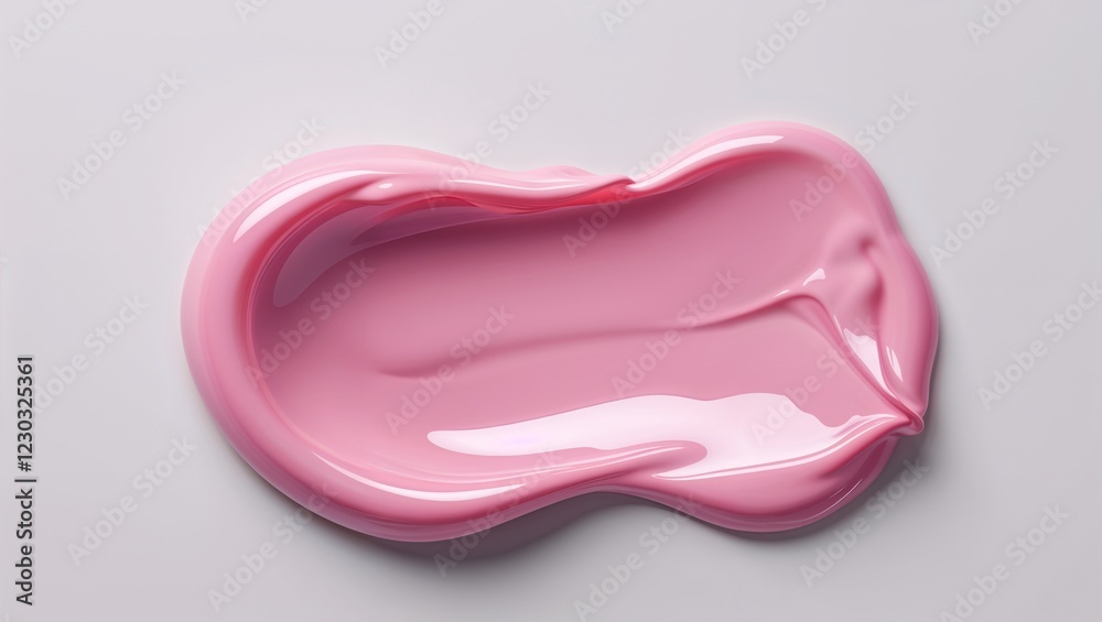 Glossy Pink Smear of Cosmetic Cream or Gel, Highlighting Smooth Texture and Luxurious Skincare Treatment Glossy Pink Smear of Cosmetic Cream or Gel, Highlighting Smooth Texture and Luxurious Skincare Treatment