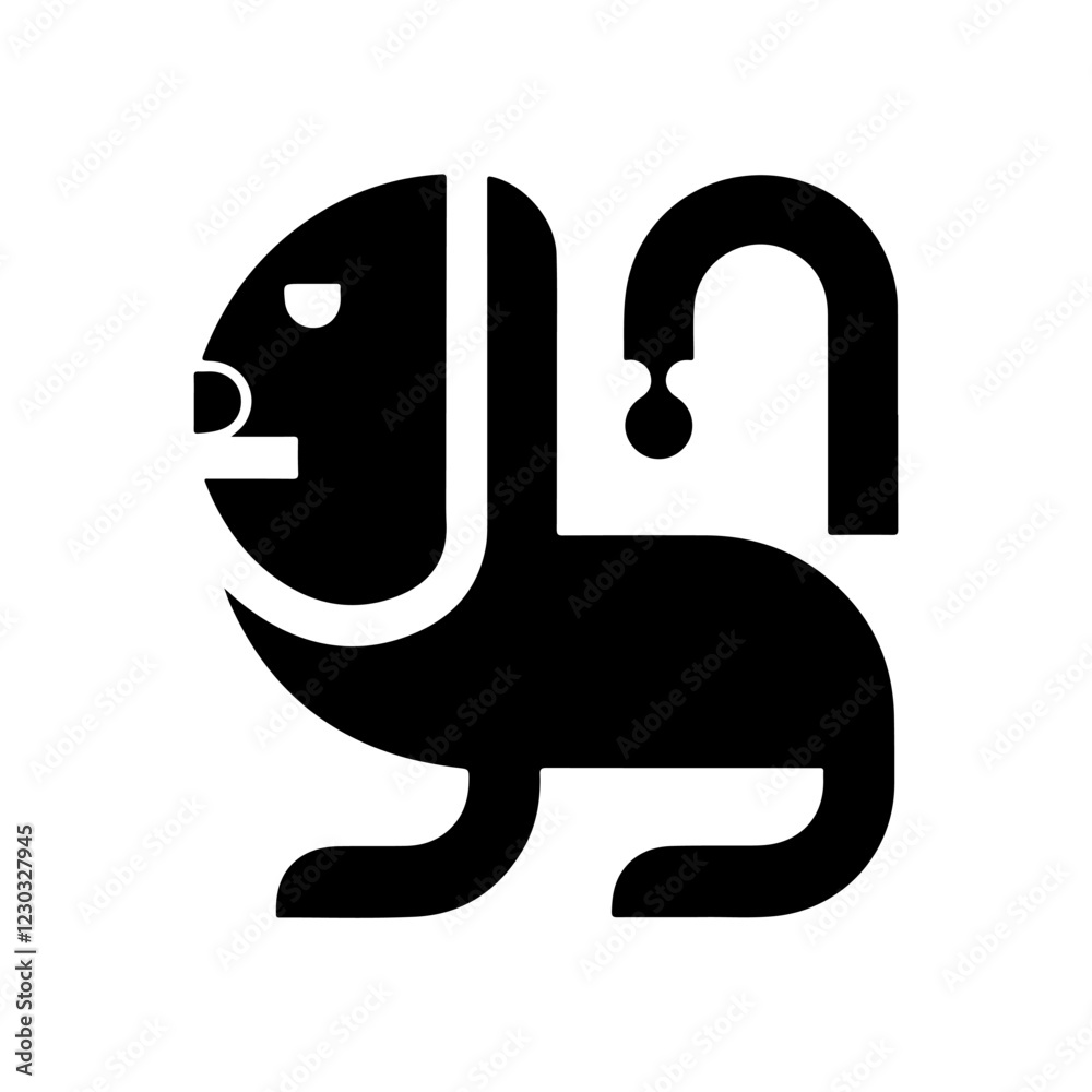 Fototapeta premium MobileRoyal heraldic lions. Black silhouette of rampant lion and griffins for logo or coat of arms. Premium wild animal crest symbols. 