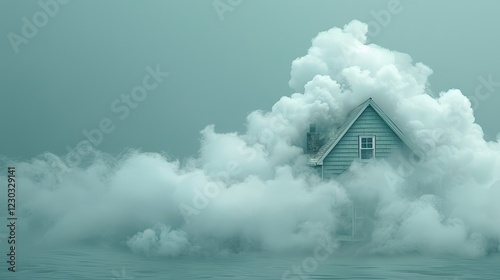 Educational illustration of carbon monoxide diffusion patterns within a residential space photo