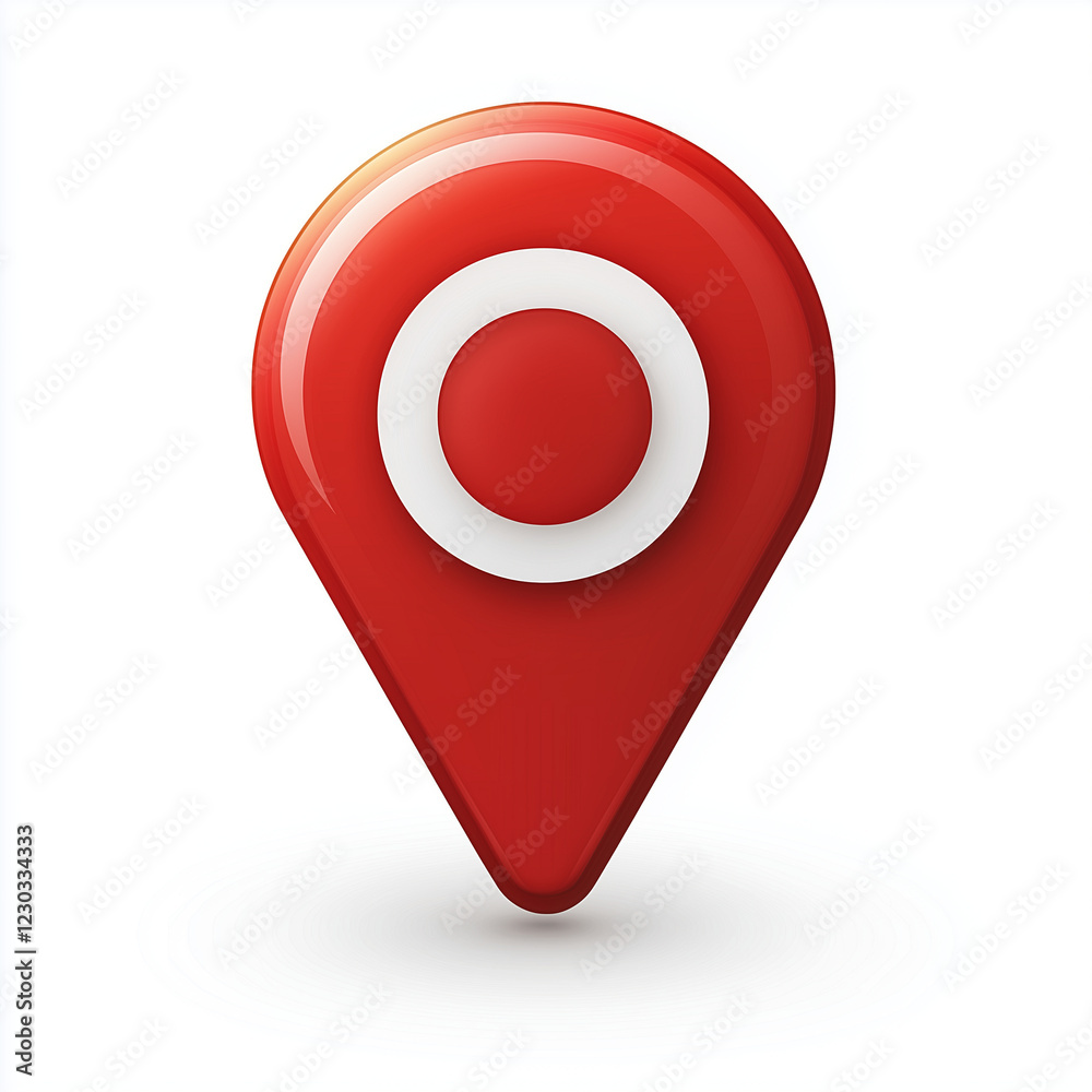 Red Location Pin: Map Marker and Navigation Symbol Red Location Pin: Map Marker and Navigation Symbol