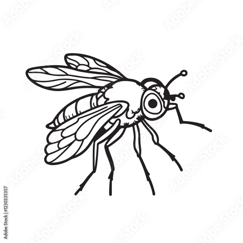 fly line art isolated vector on white background