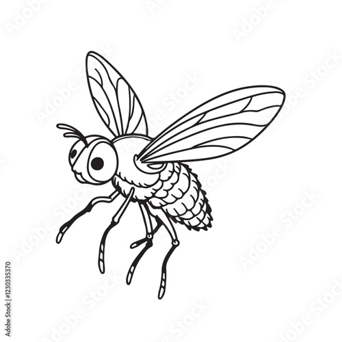 fly line art isolated vector on white background