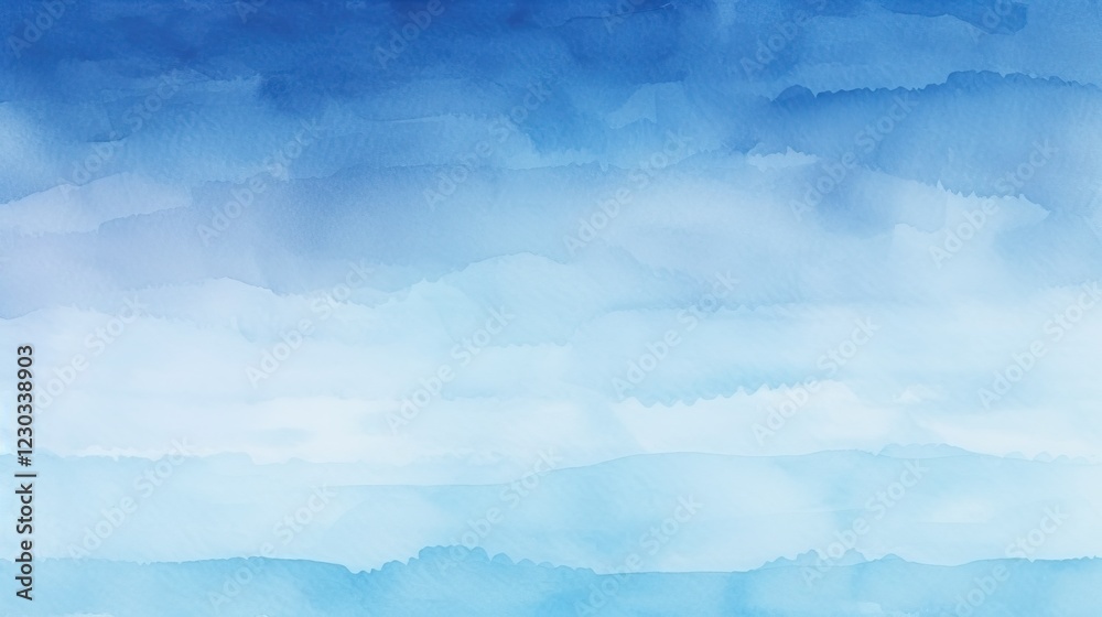 Fototapeta premium A serene gradient of blue hues creates a calming watercolor effect, evoking feelings of tranquility and peace.