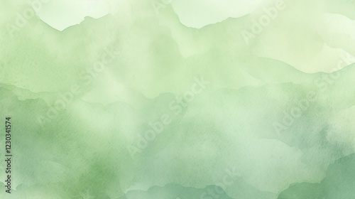 A soft, green watercolor texture with subtle gradients, creating a tranquil and serene atmosphere.