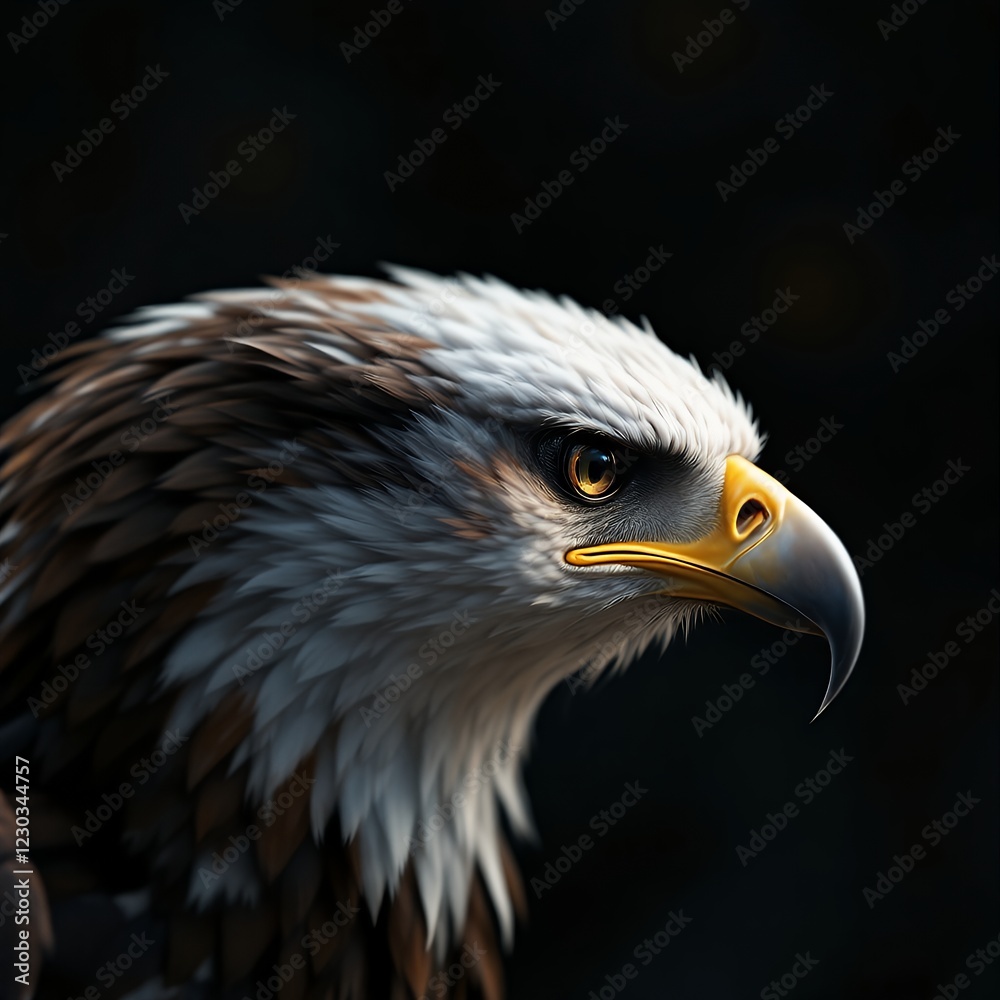 Fototapeta premium Majestic Eagle Portrait: A Close-Up of a Powerful Bird of Prey