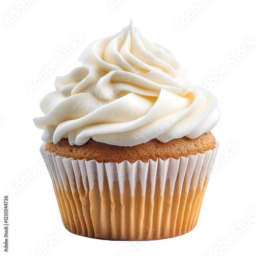 Coconut cupcake isolated