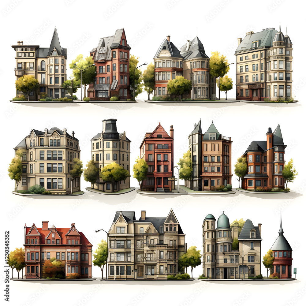 Fototapeta premium city architecture cityscape urban building modern illustration generative ai.