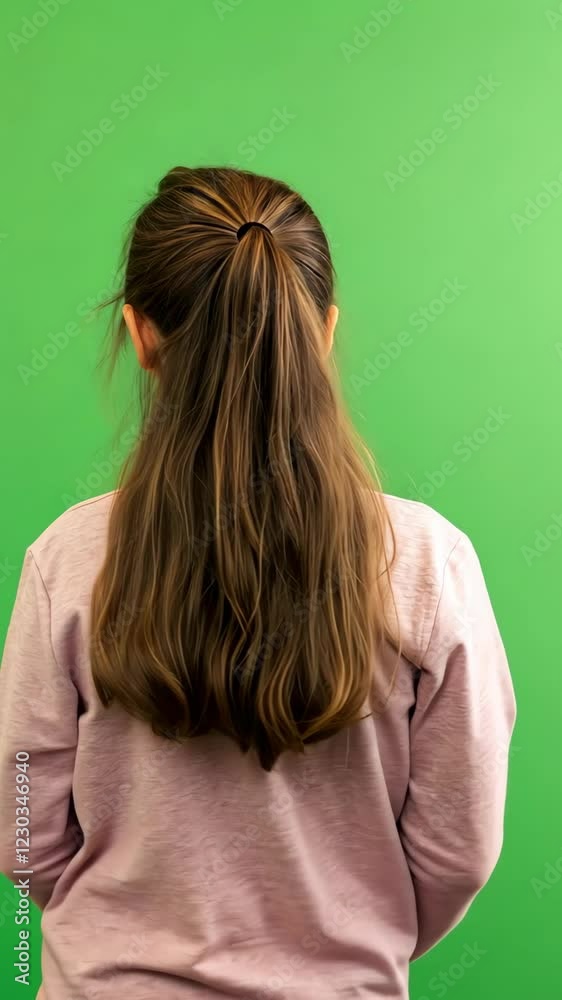 Child in Storytelling Session with Green Screen Backdrop for Interactive Learning and Imaginative Play Child in Storytelling Session with Green Screen Backdrop for Interactive Learning and Imaginative Play