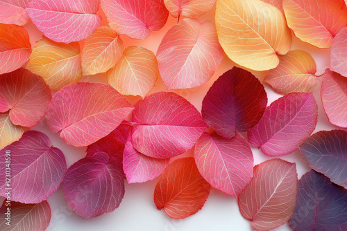 Fall Leaves On White Backgr...