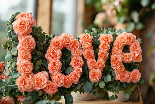 Love Text Made Of Flowers F...