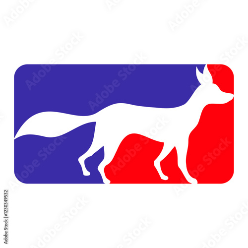 Fox Sport Logo Red Blue Symbol Silhouette Outline Design Lover Art Vector Illustration Card T-Shirt Poster Sticker Graphic Print Decorative Drawing Isolated Logo Decoration Symbol Creative Cool Style
