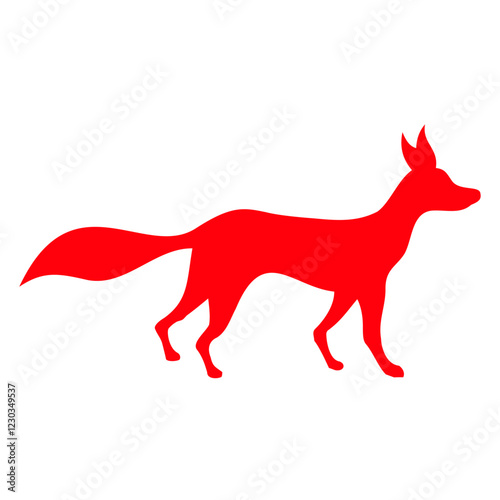 Red Fox Wild Animal Silhouette Outline Cool Logo Design Lover Art Vector Illustration Card T-Shirt Poster Sticker Graphic Print Decorative Drawing Isolated Logo Decoration Symbol Creative Cool Style
