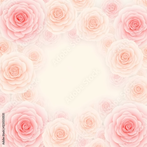  romantic floral background featuring large and small roses in various sizes, densely packed together
