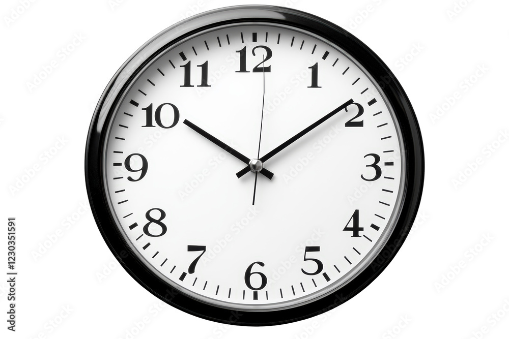 Isolated Classic White and Black Wall Clock Isolated Classic White and Black Wall Clock