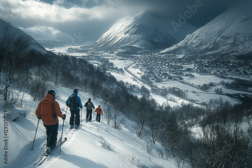 Family Skiing Norway