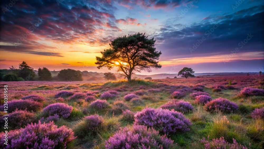 Mystical Maasduinen Heathland at Dusk: Low Light National Park Photography Mystical Maasduinen Heathland at Dusk: Low Light National Park Photography
