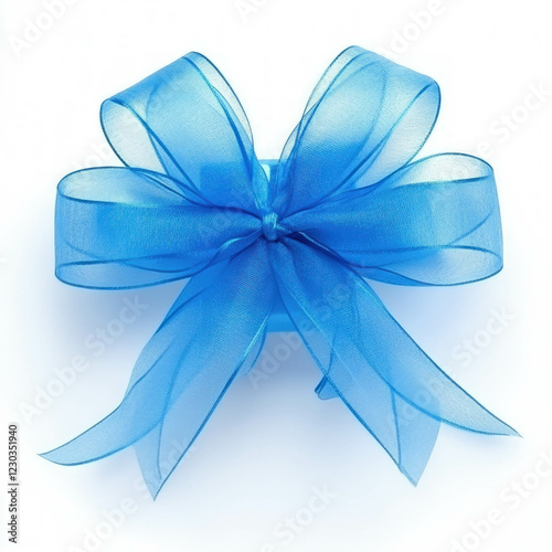 Gift Blue Bow Isolated