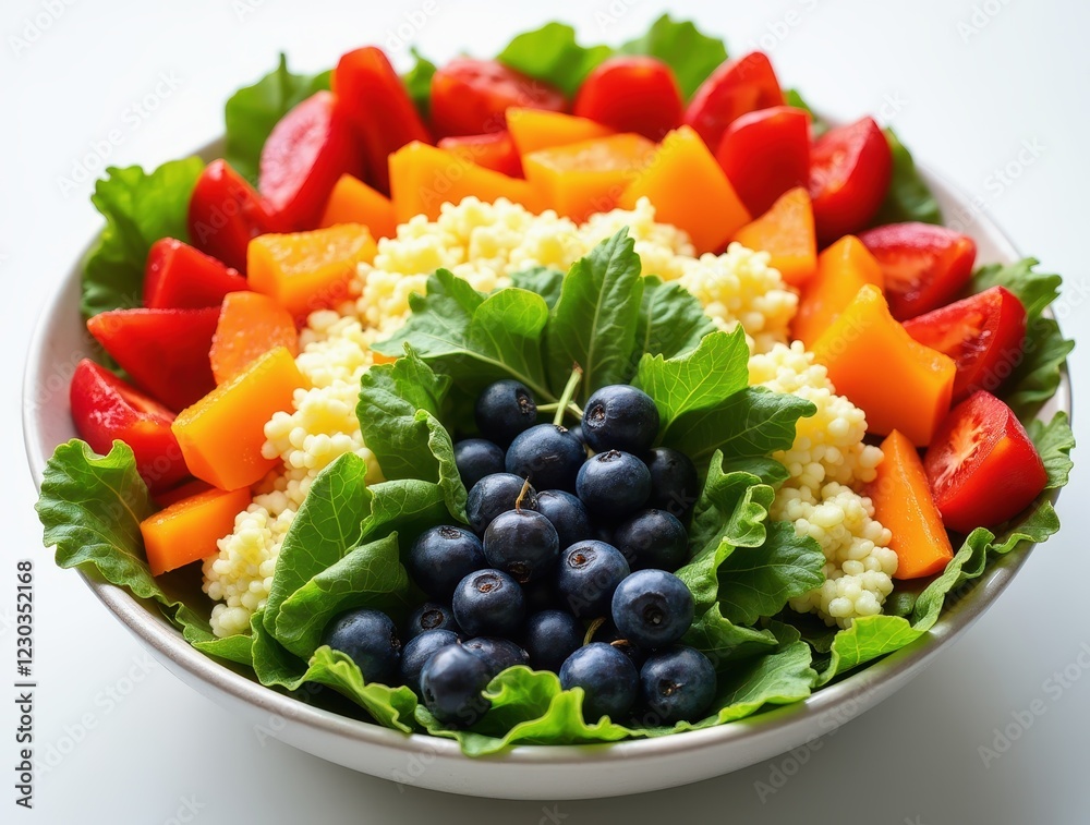 Fresh and healthy salad featuring a rainbow of colorful ingredients, promoting a balanced and nutritious diet Fresh and healthy salad featuring a rainbow of colorful ingredients, promoting a balanced and nutritious diet