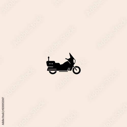 Police Motorbike icon flat vector design.