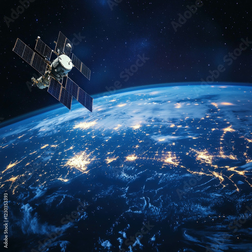 Satellite In Space Isolated