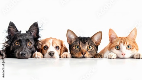 Adorable Pets Posing Together: Dogs and Cats
