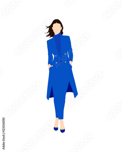 Flat vector people and illustration, woman with formal executive outfit