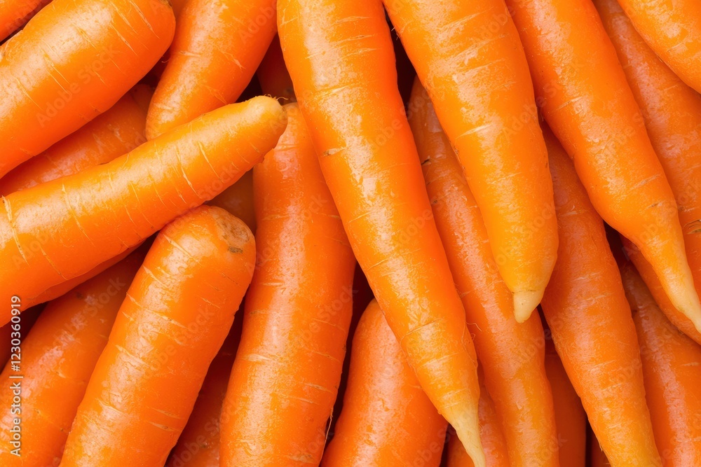 Fresh carrots forming a vibrant and healthy background, ideal for food and wellness projects Fresh carrots forming a vibrant and healthy background, ideal for food and wellness projects