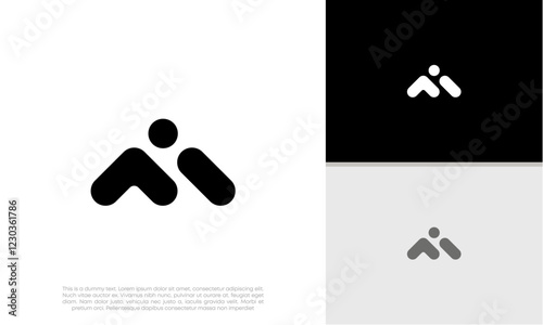 Initials M logo design. Initial Letter Logo. Innovative high tech logo template.	